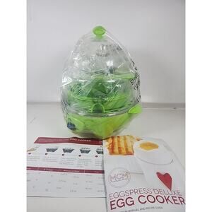 NIB MCM Green Transparent Eggspress Deluxe Electric Egg Cooker